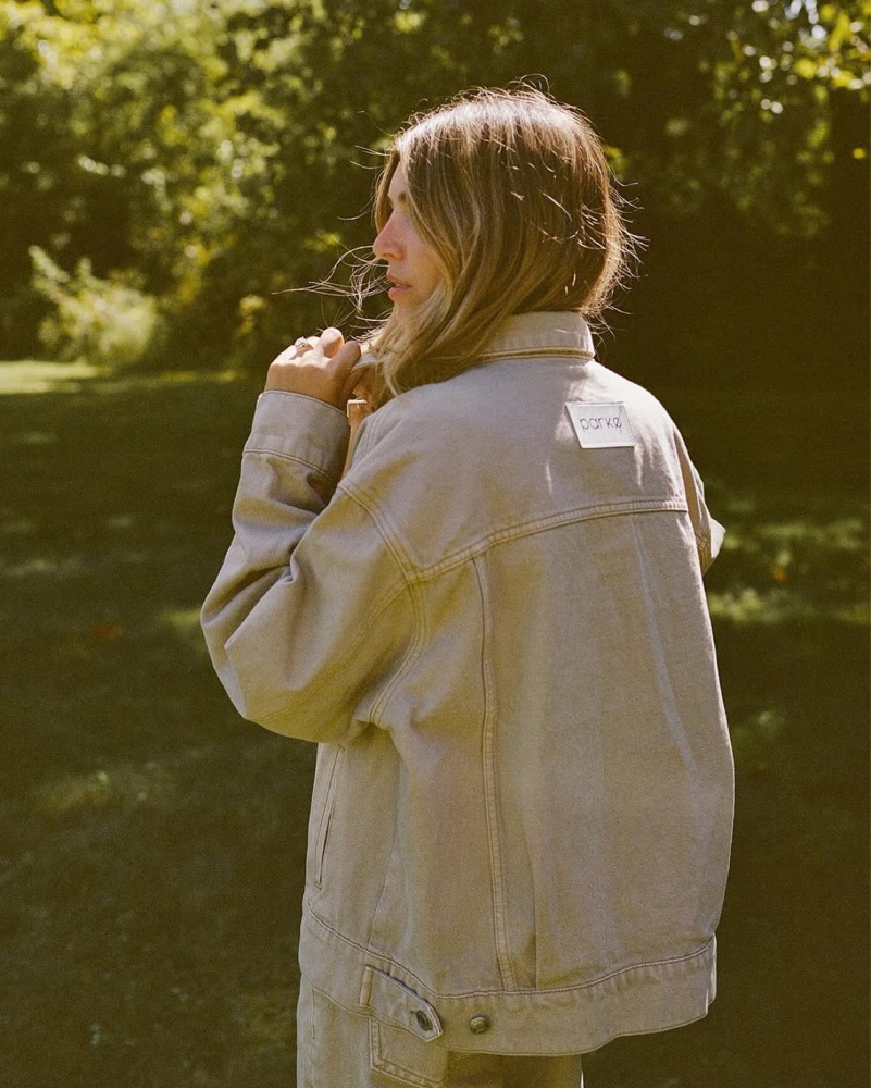 PARKE Oversized Denim Jacket In Camel by Parke - Pickle