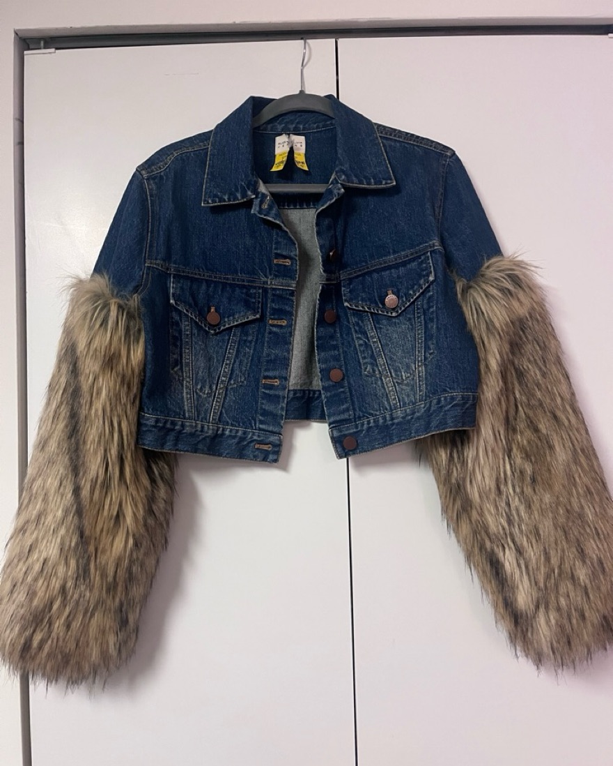 Alice & Olivia Denim/Faux Fur Jacket by Alice & Olivia - Pickle