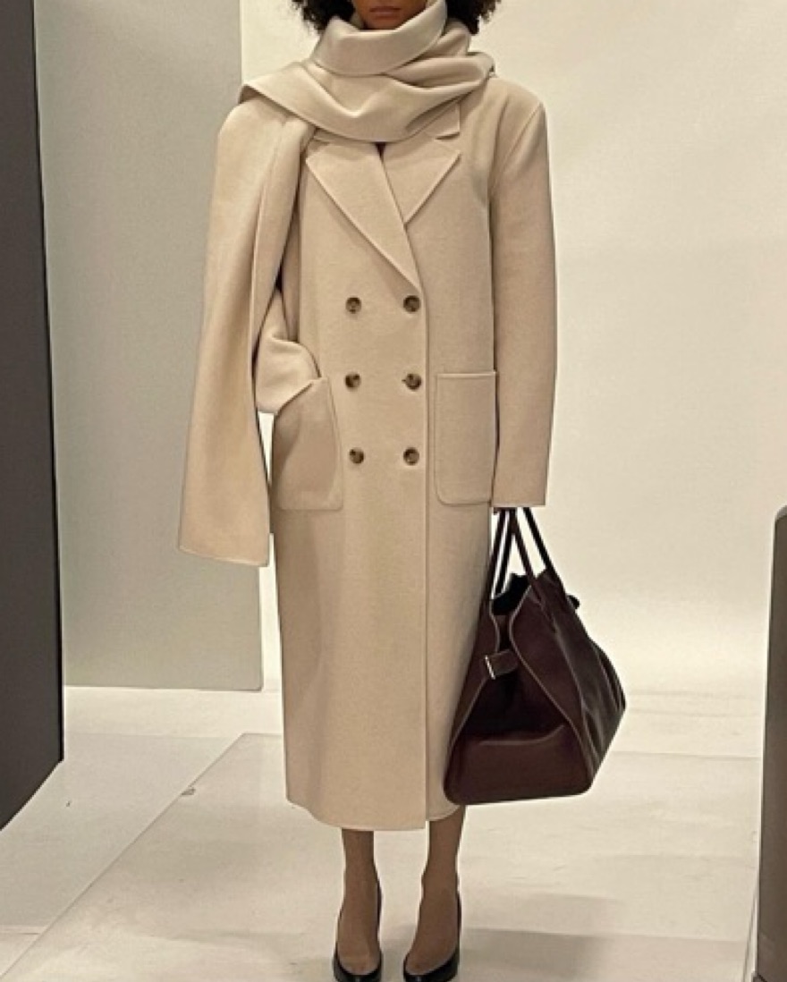 Helsa Long Coat With Scarf by Helsa - Pickle
