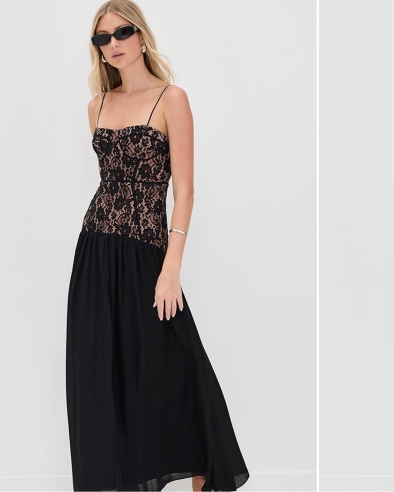 Cami NYC Corsica Black Lace Gown by CAMI NYC - Pickle