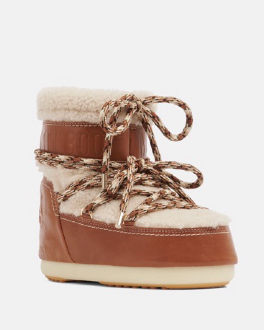 クロエ CHLOE × ムーンブーツ Moon Boot ムートンブーツ BRAND NEW CHLOE X MOON BOOTS w Box Size 37W TANNISH BROWN GENUINE