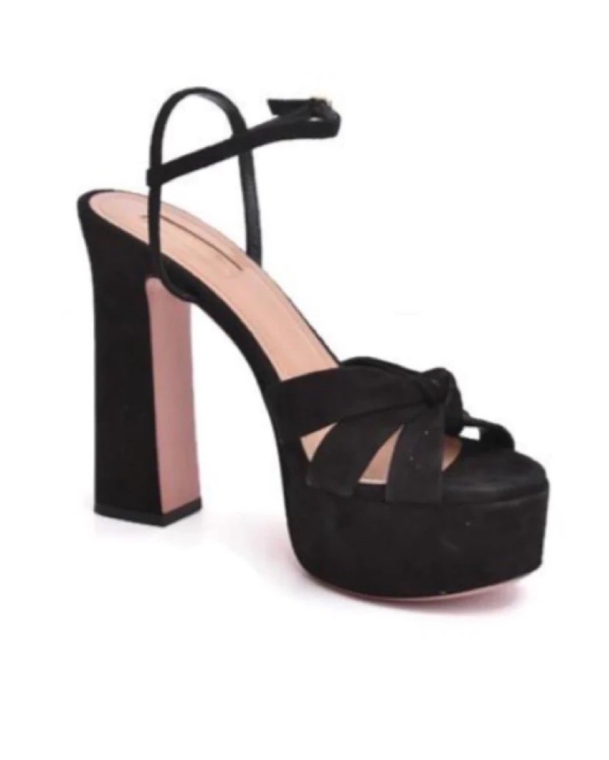 $900 Aquazzura Platform Black Heels by Aquazzura - Pickle