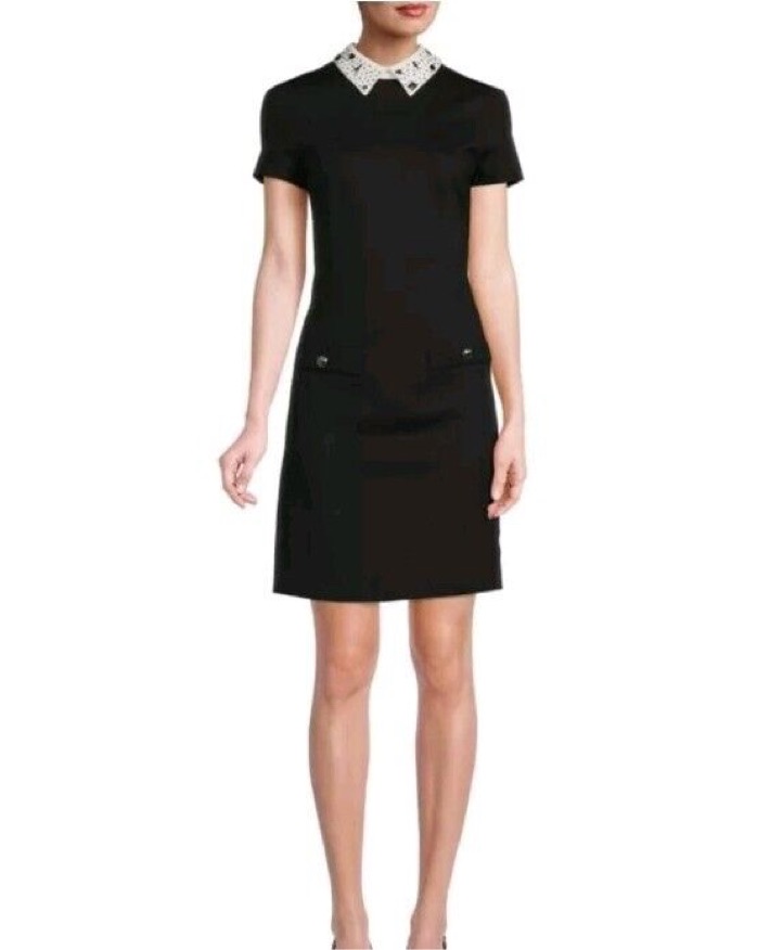 Karl Lagerfeld Studded Collar Mini Dress by Karl Lagerfeld - Pickle