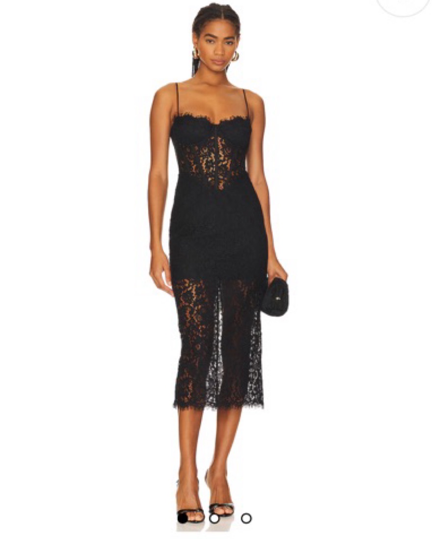 Bardot Olina Corset Black Lace Dress by Bardot - Pickle