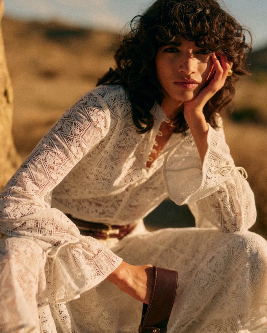 Sezane Lace Top by Sezane - Pickle