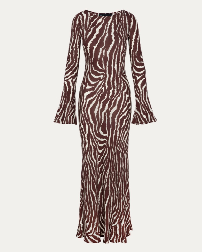 Realisation Par Zebra Print Dress Gia by Realisation Par - Pickle