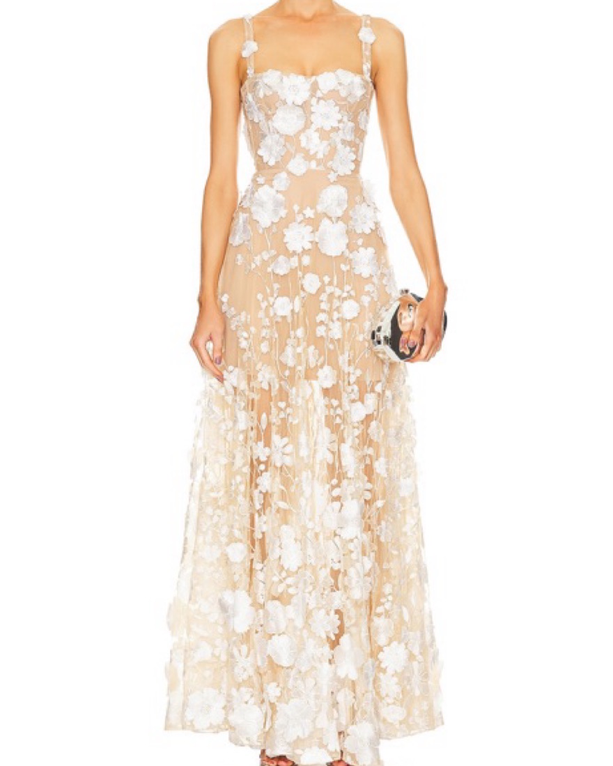 Bronx And Banco Jasmine Gown In Cream by Bronx and Banco - Pickle