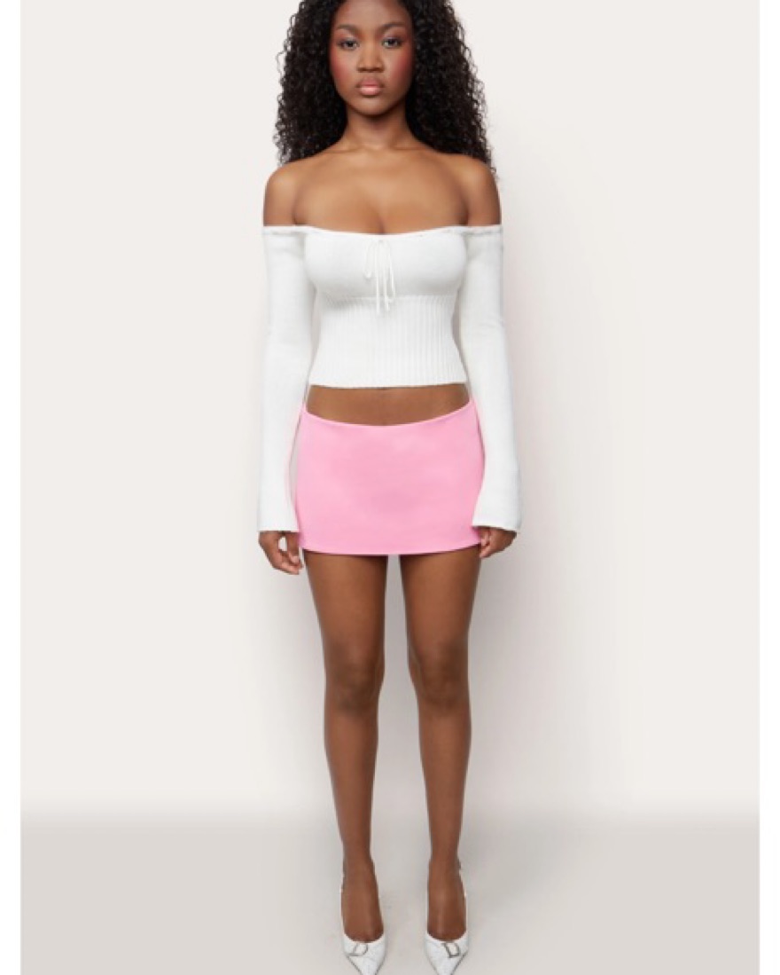 Danielle Guizio Micro Mini Stretch Skirt by Danielle Guizio - Pickle