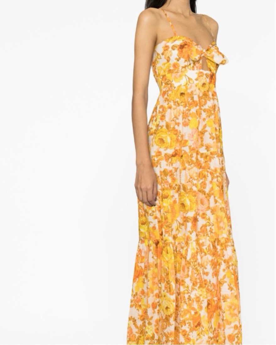 Zimmerman Raie Orange Midi Dress by Zimmermann - Pickle