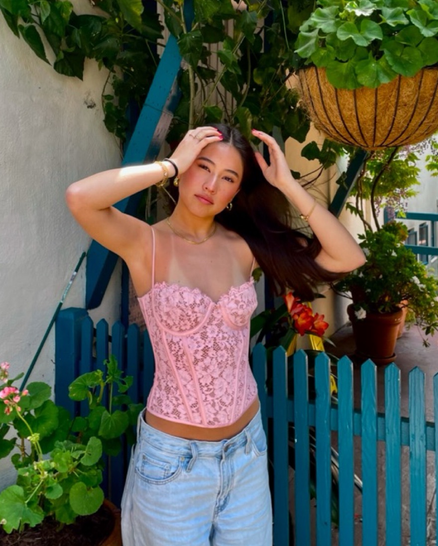 Pink Lace Corset Top by House of CB - Pickle