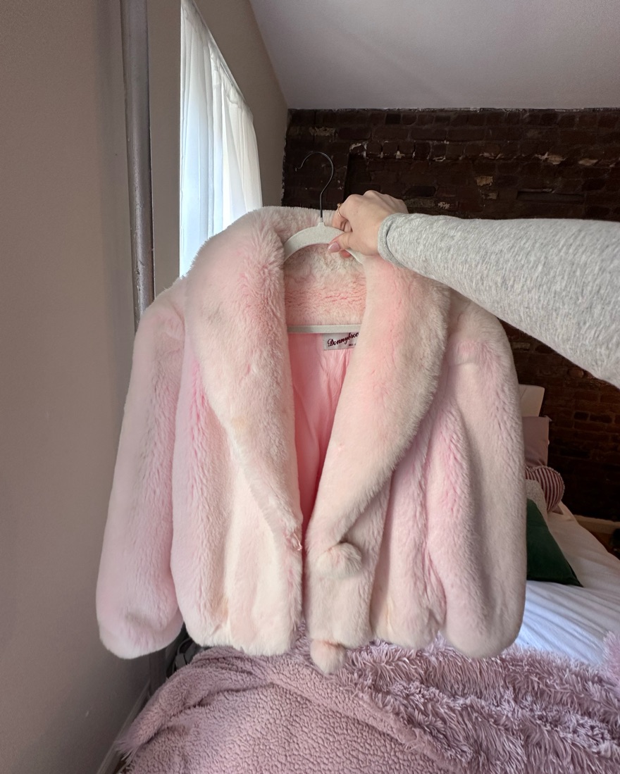 Light Pink Vintage Fur Coat by Vintage - Pickle