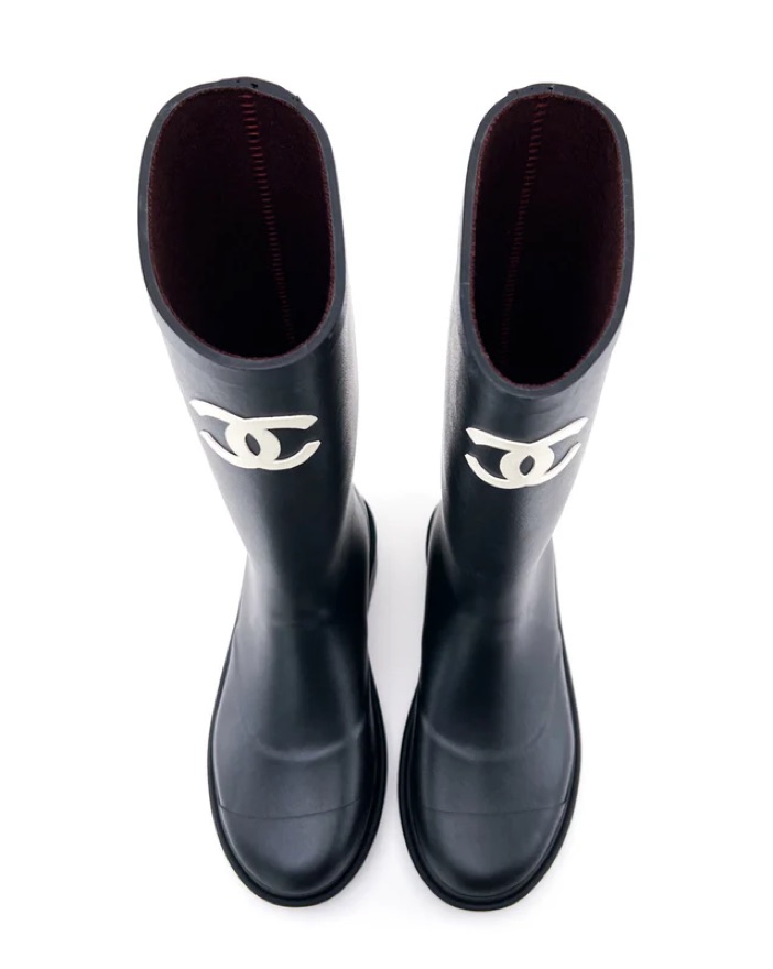 Chanel Black Rain Boots by Chanel - Pickle
