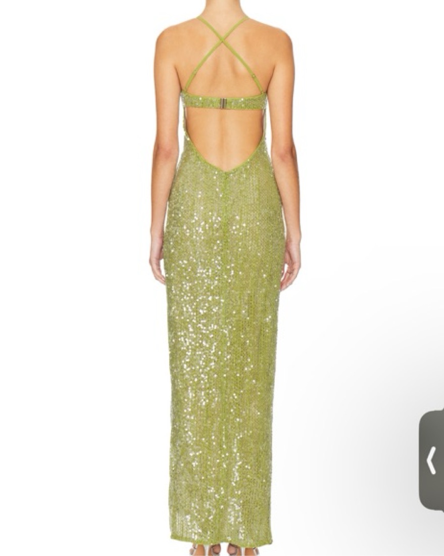 Green Sequin Revolve Maxi Dress Pickle — free download