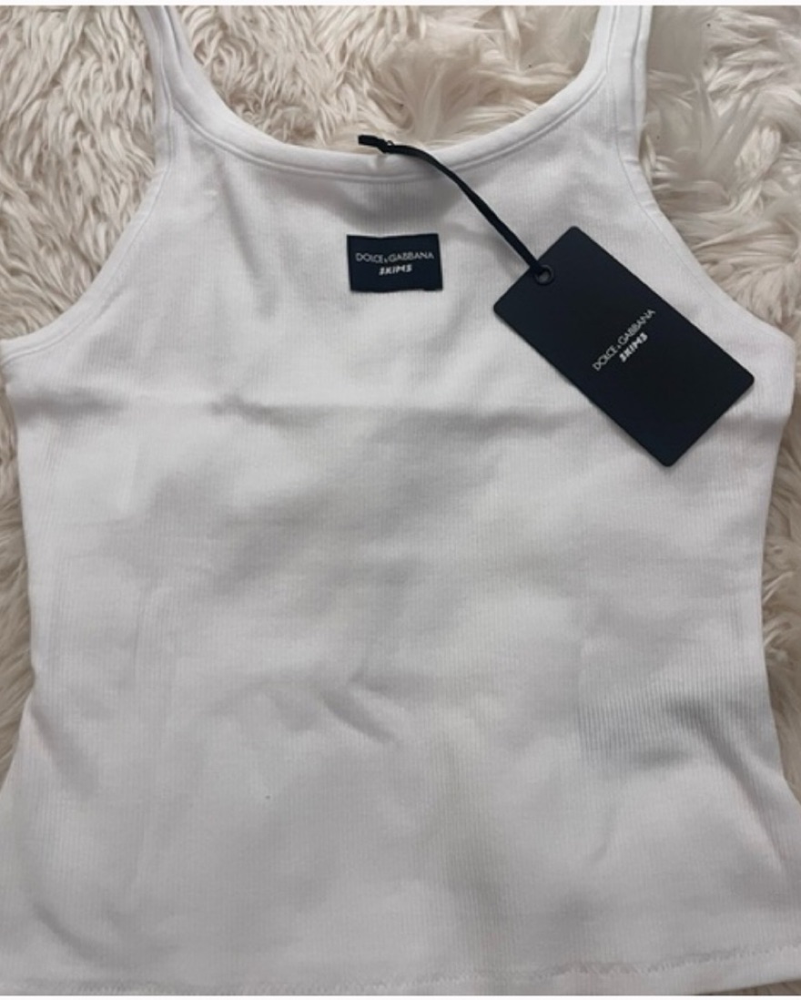 Dolce & Gabbana x Skims Cotton Rib Tank by Dolce + Gabbana - Pickle