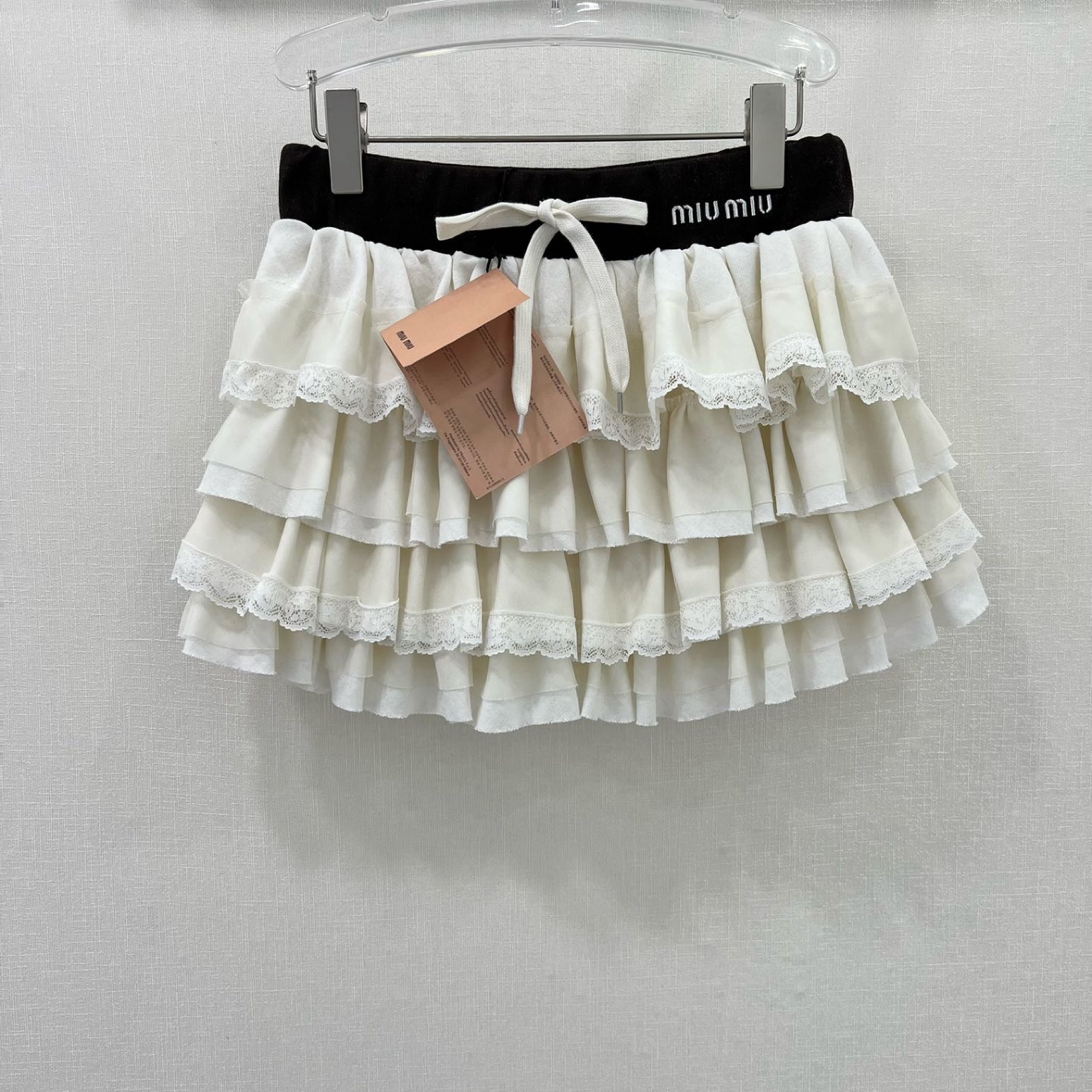 black band ruffle miu miu skirt by Miu Miu - Pickle