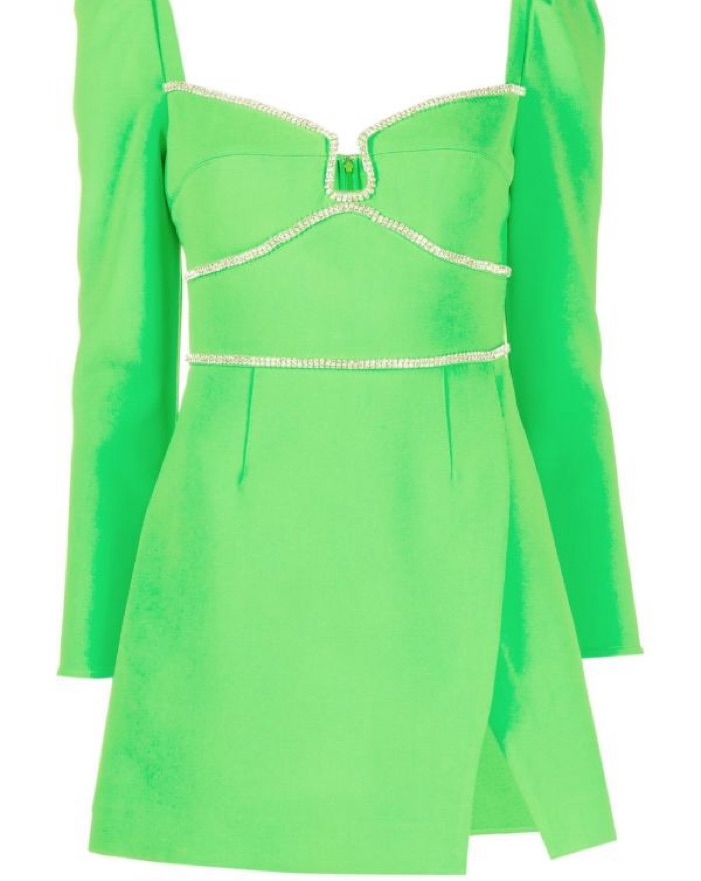 Self-Portrait Green Rhinestone Mini by Self-Portrait - Pickle