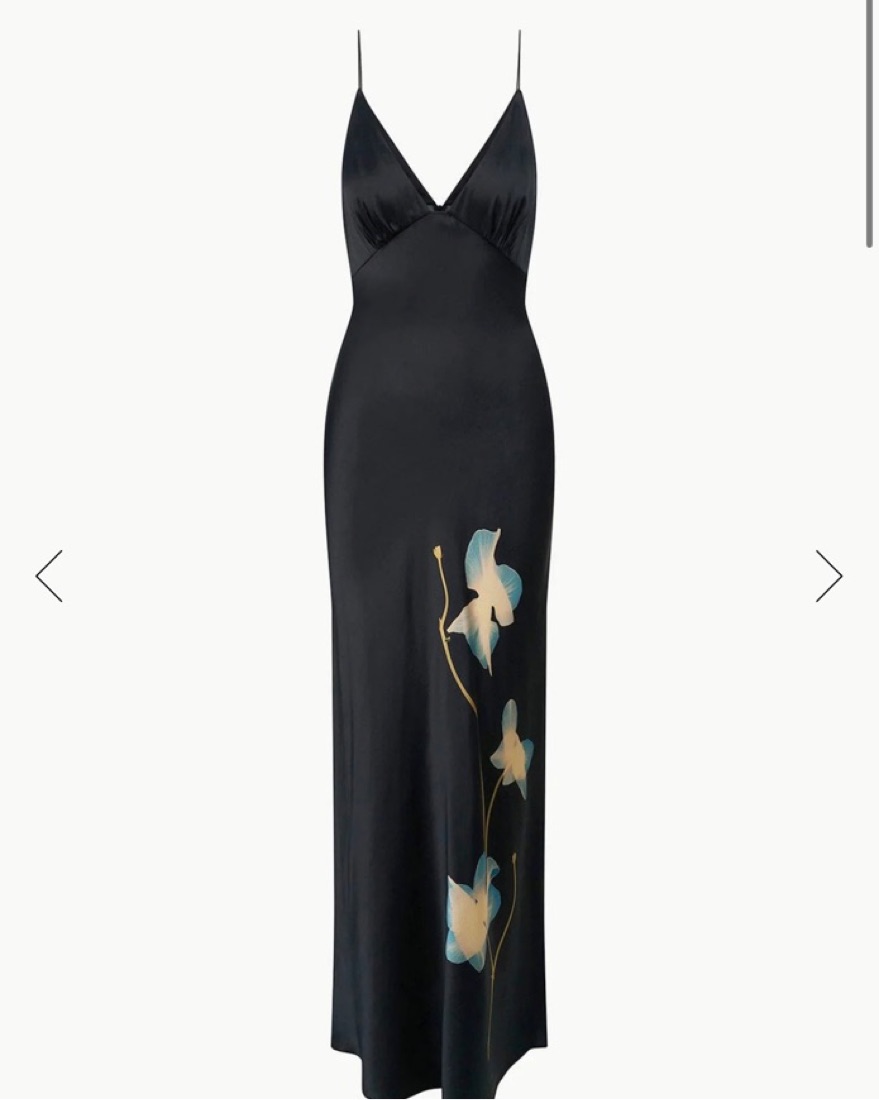 STAUD HANK SILK DRESS BOTANICAL SHADOWS by Staud - Pickle