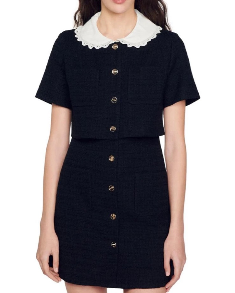 Sandro Tweed Mini Dress by Sandro - Pickle