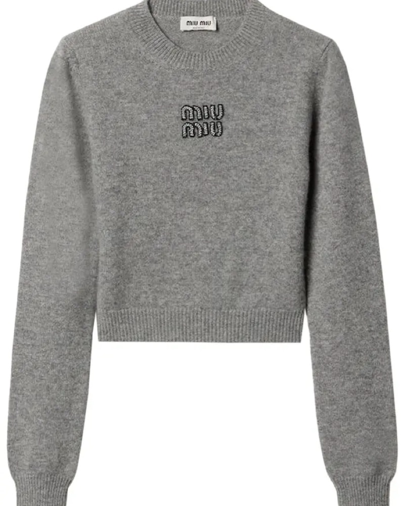 miumiu ハート透かし　サマーセーター Miu Miu 2015 Sweater Heart Crop FR38 Hearts Openwork Pink Cashmere