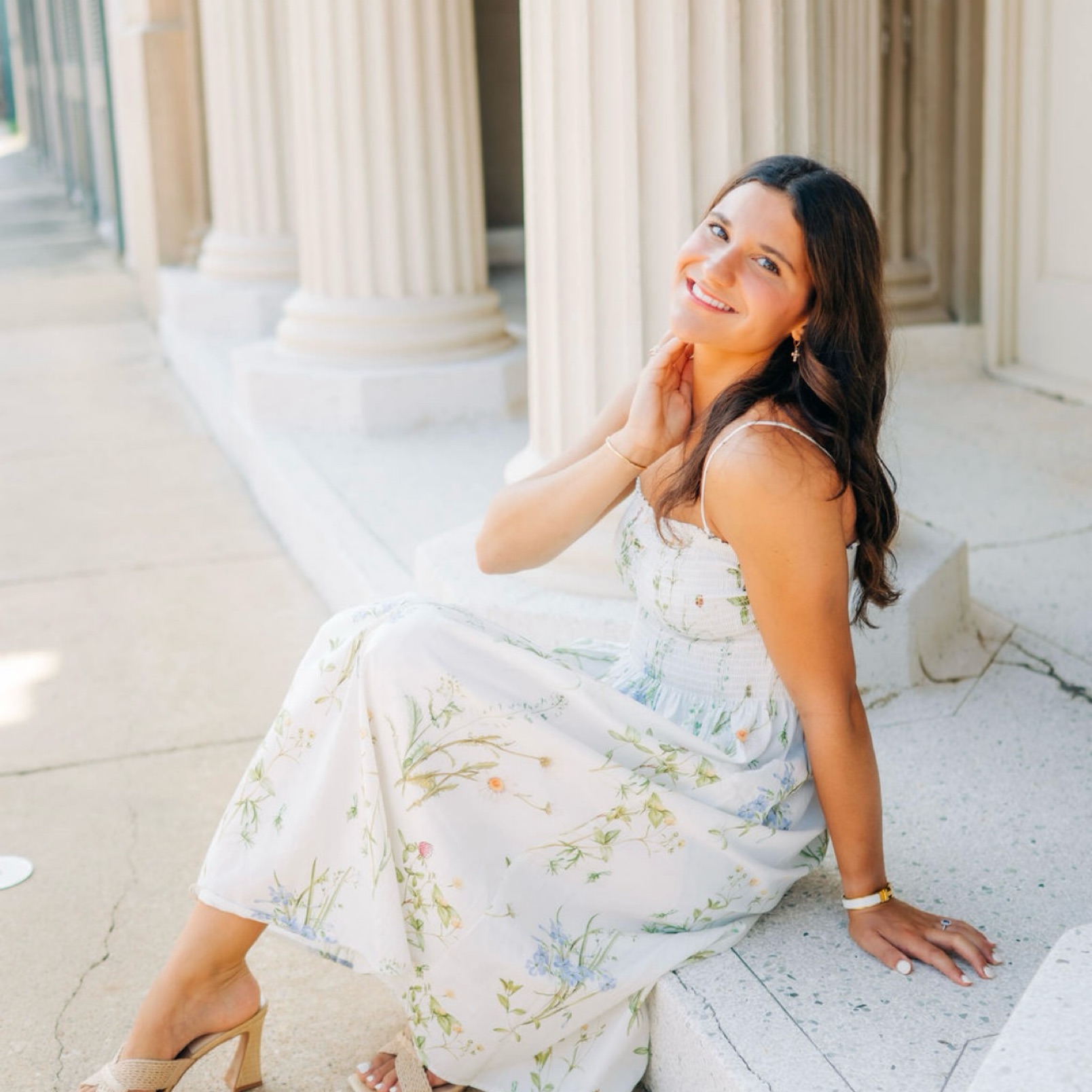 Light Blue Sequin Embellished Maxi Dress by Anthropologie