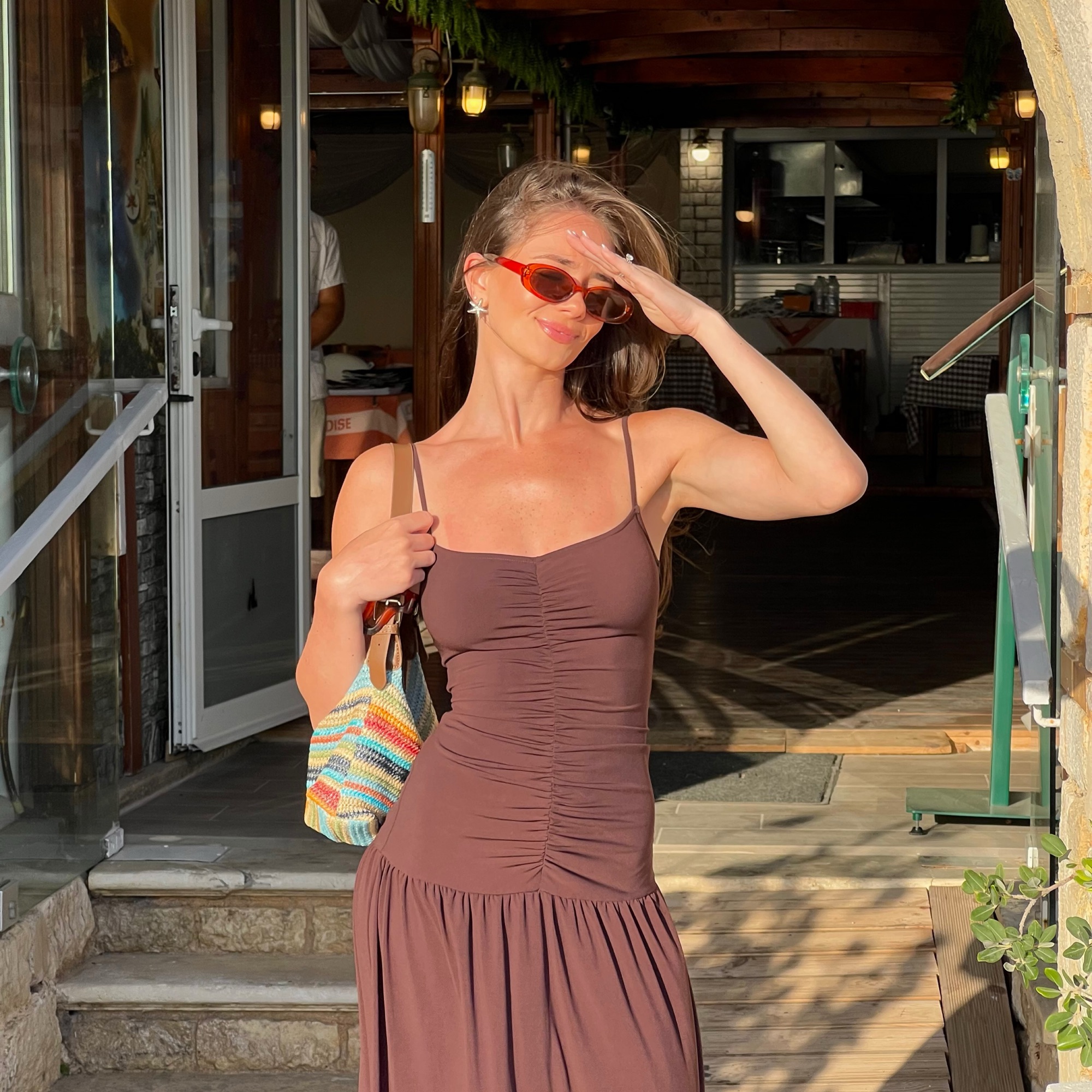 WeWoreWhat Drop Waist Midi Dress in Muted Eggplant by WeWoreWhat